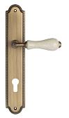 Дверная ручка Venezia на планке PL98 мод. Colosseo (мат. бронза с белой керамикой паут