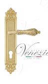 Дверная ручка Venezia на планке PL96 мод. Monte Cristo (полир. латунь) под цилиндр