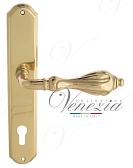 Дверная ручка Venezia на планке PL02 мод. Anafesto (полир. латунь) под цилиндр